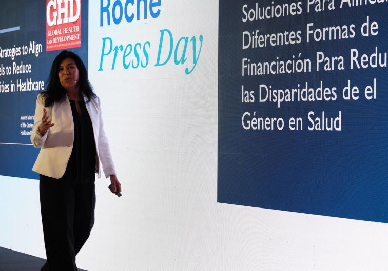 Joanne Manrique, President of the Center for Global Health and Development, Roche Press Day. Photo EE: Courtesy